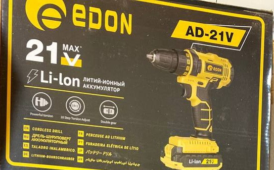 دریل شارژی 21 ولت لیتیومی ادون با نشانگر باتری مدل AD-21V