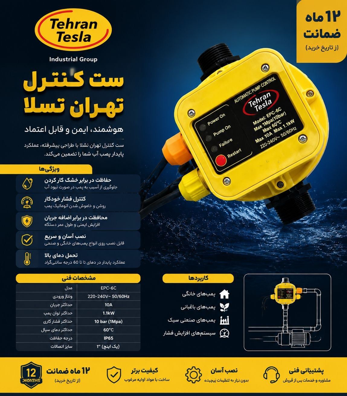ست کنترل دو کابل هوشمند تهران تسلا