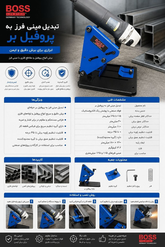 تبدیل مینی فرز به پروفیل بر باس مدل BS004