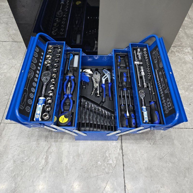 مجموعه جعبه بکس و ابزار ۸۵ عددی باس سه طبقه باس مدل 85PCS